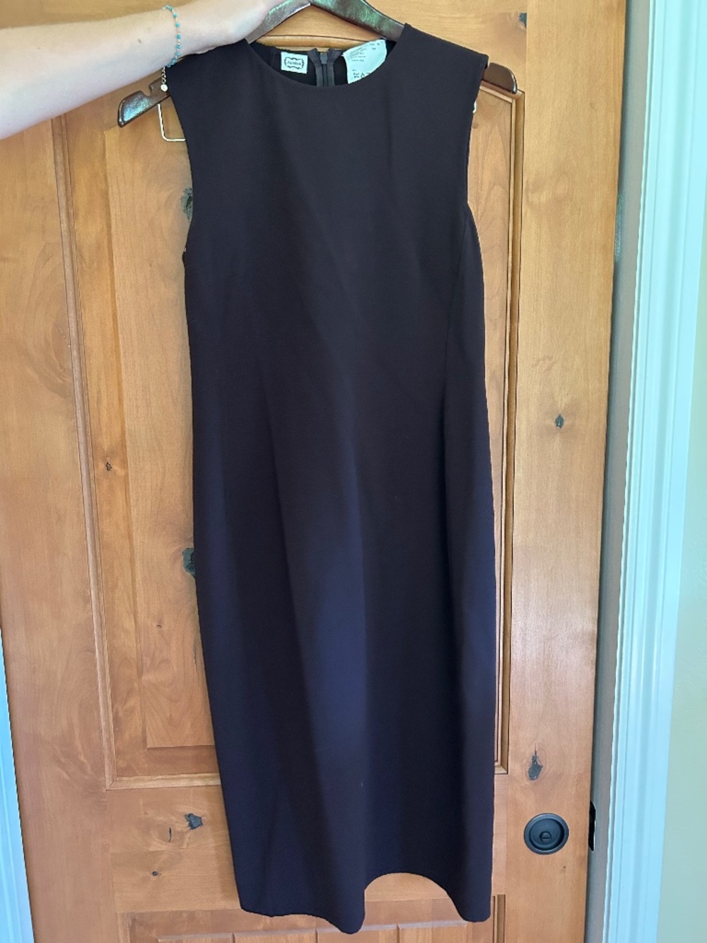 Agnona Black Wool Sheath Dress Made in Italy Size 44/US 10 Luxury